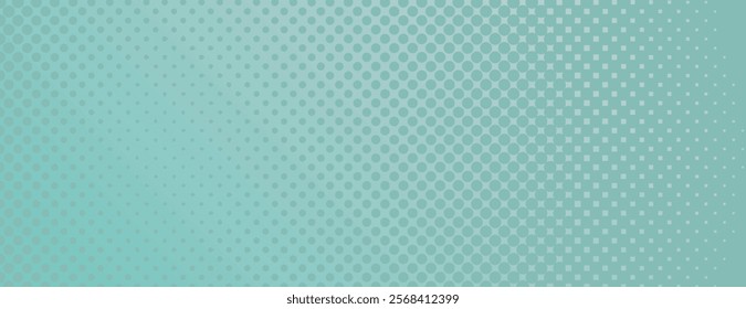 A teal background with halftone gradient dot pattern. The teal background has a smooth texture transitioning from larger to smaller dots. Minimal halftone vector gradient background