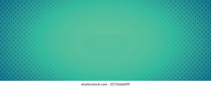 Teal background with halftone gradient effect, featuring small black dots. The background is smooth and modern, with a teal color throughout. Minimal halftone vector gradient background