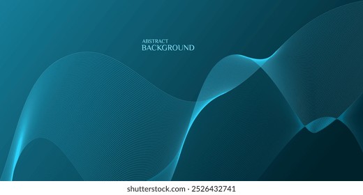 A teal background with light blue flowing lines.