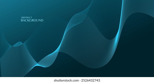 A teal background with light blue flowing lines.