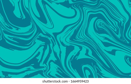 Teal background with swirling marble effect pattern using liquify. Vector has copy space with room for text and images. Great for backdrops, banners and textile.
