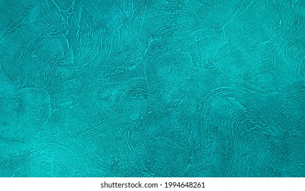 Teal background. Turquoise solid outside texture. Blue green color wall. Emerald surface. Abstract solid pattern. Mint plaster for design card, banner, screensaver, poster, canvas, prints. Vector