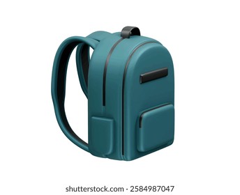 Teal Backpack 3D Render icon School bag icon 3d render illustration