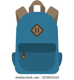 Teal Backpack Illustration - Front view of teal backpack isolated on white background