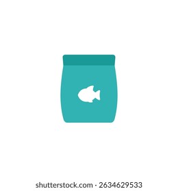 Saco Teal de peixe alimento ilustração