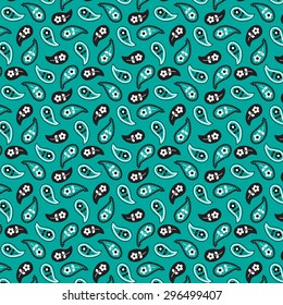 teal bandana pattern