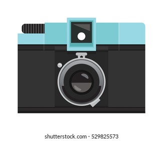 Teal and Black Analog Film Camera