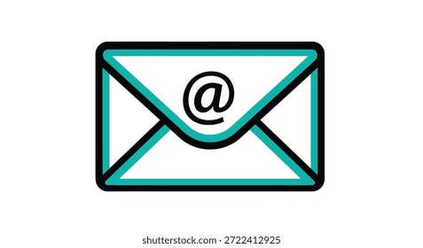 Ein Umschlag mit einem roten und schwarzen Umriss, der ein künstliches Symbol enthält und in einer fetten Silhouette dargestellt ist.