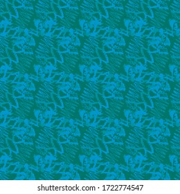 Teal and blue abstract seamless vector pattern. Textural surface pritn design. For backgrounds, textures, stationery, and packaging.