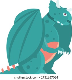 Teal blue dragon icon logo