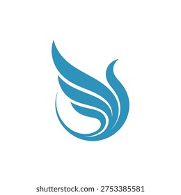 Teal blue flame or wing logo