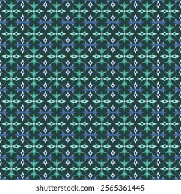 Teal and Blue Geometric Star Pattern