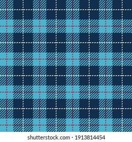 Teal blue grid gingham. Seamless vector pattern for mens shirts and interiors