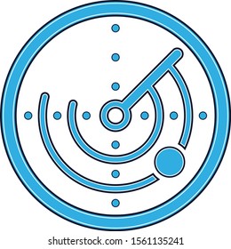 Teal and Blue Radar icon outlined