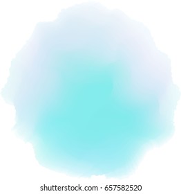 Teal blue watercolor background. Vector.