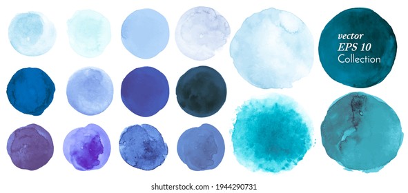 Teal Blue Watercolor Dots. Graphic Hand Paint Splash on Paper. Ink Rounds Background. Grunge Watercolor Dots. Abstract Shapes Drawing. Light Spots. Acrylic Blots. Blue Watercolor Dots.