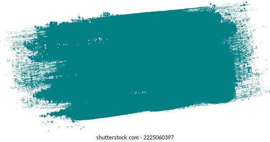 Teal brush stroke isolated on background. Paint brush stroke vector for teal ink paint, grunge design element, dirt banner, watercolor design, dirty texture. Trendy brush stroke, vector illustration