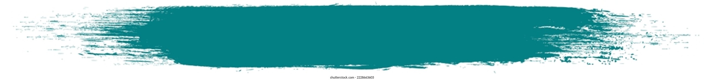 Teal brush stroke isolated on background. Paint brush stroke vector for teal ink paint, grunge design element, dirt banner, watercolor design, dirty texture. Trendy brush stroke, vector illustration