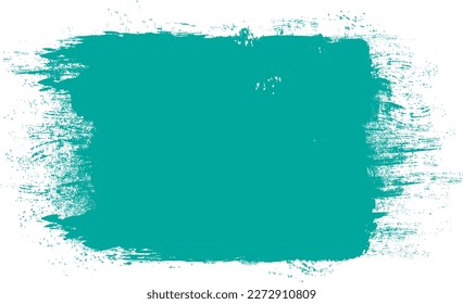 Teal brush stroke isolated on background. Paint brush stroke vector for teal ink paint, grunge design element, dirt banner, watercolor design, dirty texture. Trendy brush stroke, vector illustration