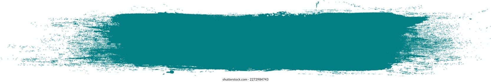 Teal brush stroke isolated on background. Paint brush stroke vector for teal ink paint, grunge design element, dirt banner, watercolor design, dirty texture. Trendy brush stroke, vector illustration