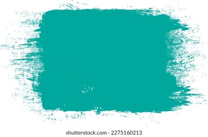 Teal brush stroke isolated on background. Paint brush stroke vector for teal ink paint, grunge design element, dirt banner, watercolor design, dirty texture. Trendy brush stroke, vector illustration