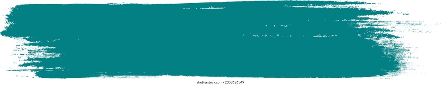 Teal brush stroke isolated on background. Paint brush stroke vector for ink paint, grunge design element, dirt banner, watercolor design, dirty texture. Trendy brush stroke, vector illustration