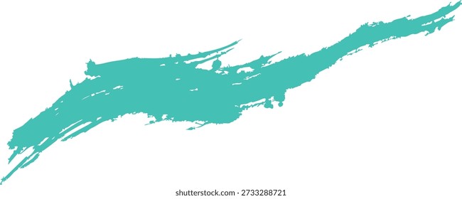 Teal brush stroke on white background