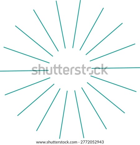 Teal burst of radial lines emanating from a central point on