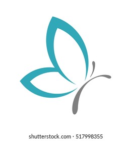 Teal Butterfly Vector Logo Template