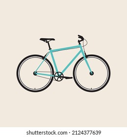 Teal City Ride Cruise Utility Bike Bicycle Transportation Wheels Small Vector