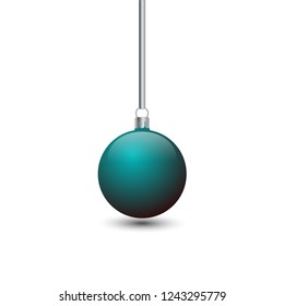 Teal color christmas ball 