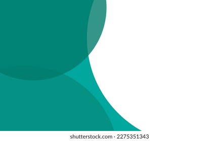 Teal color circles background with overlap layer. For wallpaper, cover, banner, poster, placard and presentation. Green abstract background for business card and flyer template, vector illustration 