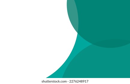 Teal color circles background with overlap layer. For wallpaper, cover, banner, poster, placard and presentation. Green abstract background for business card and flyer template, vector illustration 