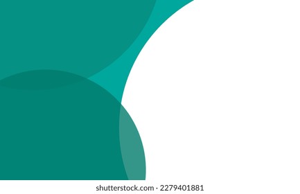 Teal color circles background with overlap layer. For wallpaper, cover, banner, poster, placard and presentation. Green abstract background for business card and flyer template, vector illustration 
