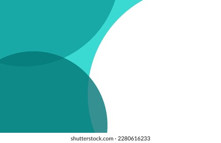 Teal color circles background with overlap layer. For wallpaper, cover, banner, poster, placard and presentation. Teal abstract background for business card and flyer template, vector illustration  Stock-vektor