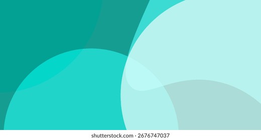Teal color circles background with overlap layer. For wallpaper, cover, banner, poster, placard and presentation. Teal abstract background for business card and flyer template, eps 10