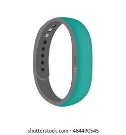 teal color smart band vector isolated
