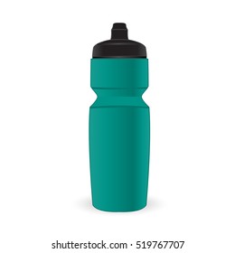 Teal color sport bottle isolated vector on the white background