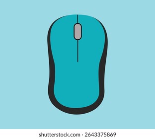 Teal Computer Mouse Icon Simple, Clean Design for Digital Projects