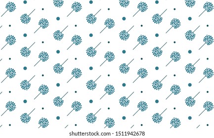 Teal Coneflower Flower with Dots Pattern Background