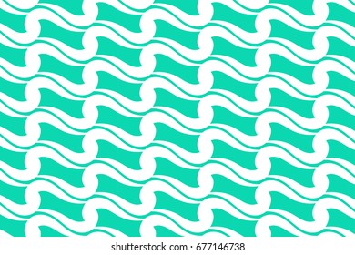 Teal curly line mesh pattern
