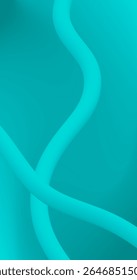Teal Cyan Gradient abstract background with Fluid lines Vector illustration Vertical Wallpaper