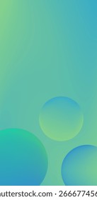 Teal Cyan Gradient circles abstract background Copy Space Cover Design
