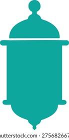 Teal Cylindrical Structure with Dome and Decorative Finial