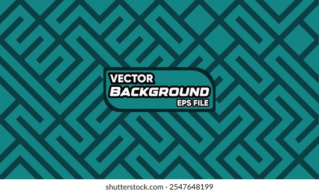 Teal and Dark Green Geometric Pattern with Complex Linework Design