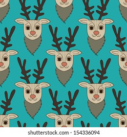 teal deer seamless pattern