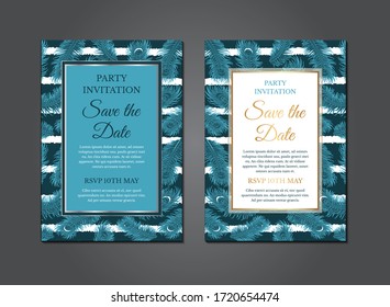 Teal Feather Modern Invitation Design