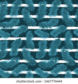Teal Feather Pattern Design Background