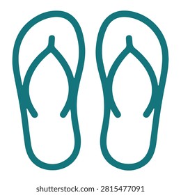 Teal flipflop sandals shown close up with straps and sole details