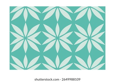 Teal Floral Seamless Pattern Repeating Botanical Design on leaves